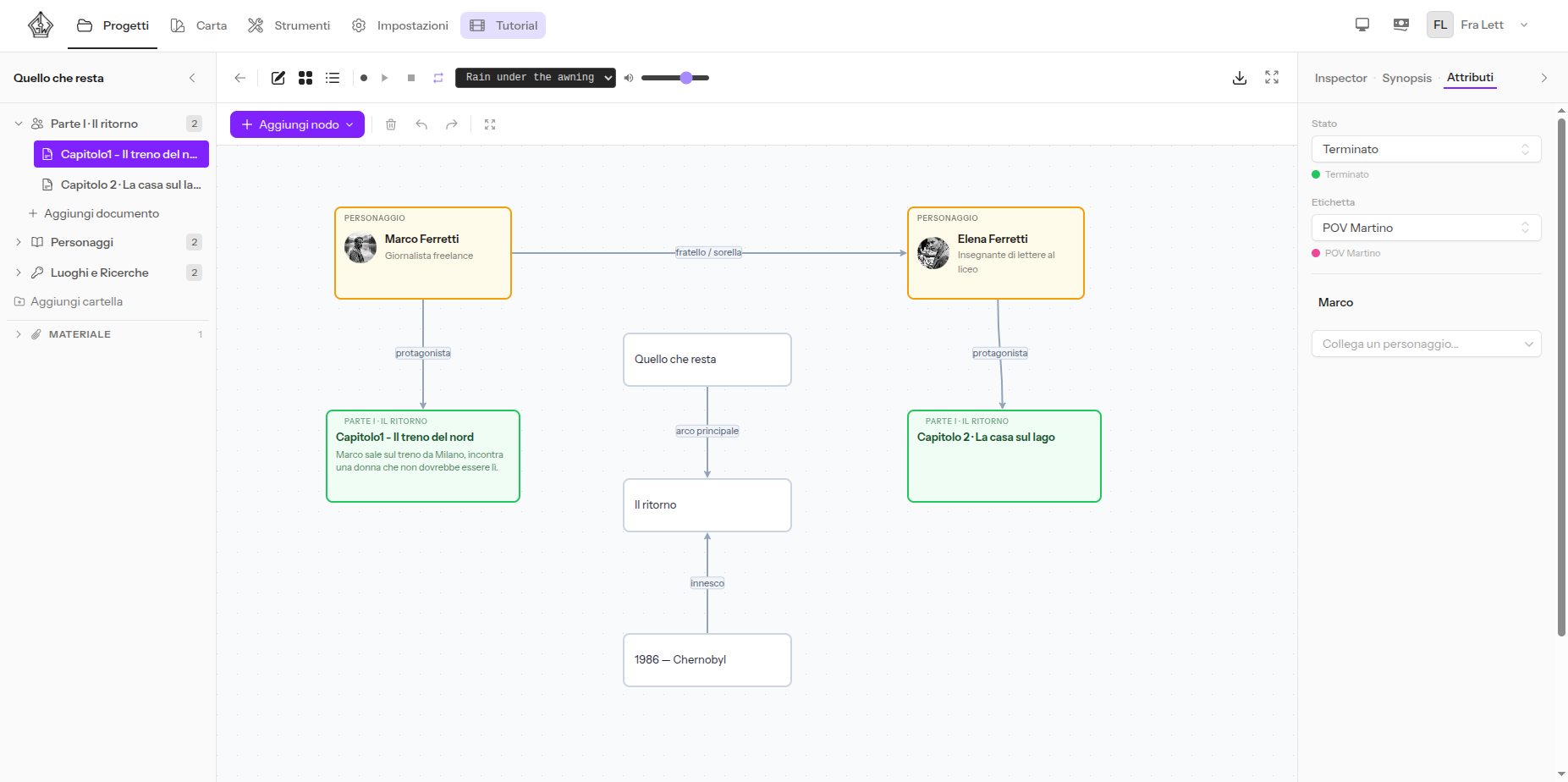 GrinTale screenshot · Mappa mentale
